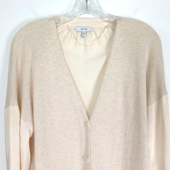 Reiss Addison Mix Media Cashmere Blend Cardigan Size 6 - Picture 9 of 16